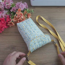 Cute Crossbody Phone Bag Sewing Pattern PDF – Easy Beginner DIY Purse with Floral Fabric