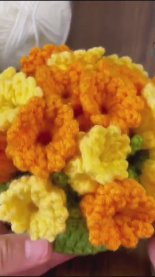 Crochet 3D Potted Flower Pattern PDF, Amigurumi Flower Pot Tutorial, DIY Home Decor Plant