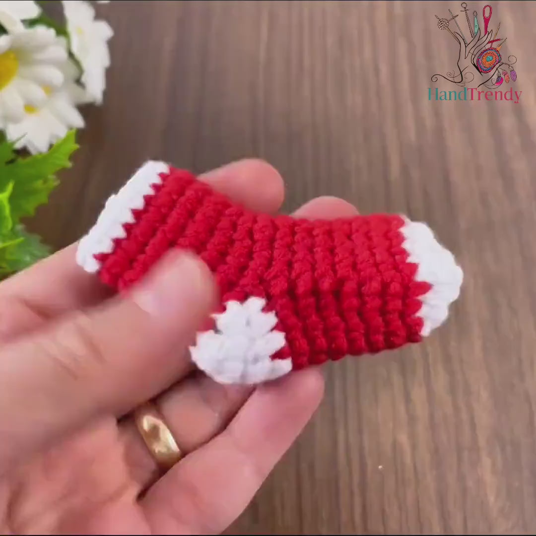 Crochet Mini Christmas Stockings PDF Pattern, DIY Holiday Ornaments, Handmade Festive Stocking Decorations, Cute Crochet Gift Bag Design
