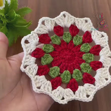 Xmas Crochet Coasters Pattern, Easy Christmas Doily Coasters for Beginners, Crochet Cup Coasters Perfect for Holiday Decor and Gift Giving