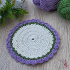 Modern Crochet Round Coaster Pattern PDF – DIY Flower Mug Rug & Free Surprise Crochet Pattern for Beginners