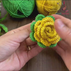 3D Crochet Rose Keychain Pattern PDF, Multilayer Floral Bag Charm