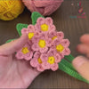 3D Crochet Flower Bouquet Pattern PDF, Realistic Floral Home Decor, Amigurumi Crochet Flowers DIY, Handmade Room Decoration