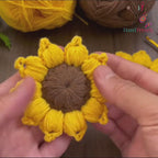Amigurumi Sunflower Crochet Pattern, 3D Crochet Flower Plush, Stuffed Sunflower Applique PDF, DIY Floral Home Decor, Instant Download