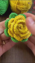 3D Crochet Rose Keychain Pattern PDF, Multilayer Floral Bag Charm