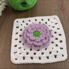 Crochet 3D Flower Granny Square Pattern PDF, Layered Bloom Motif Tutorial