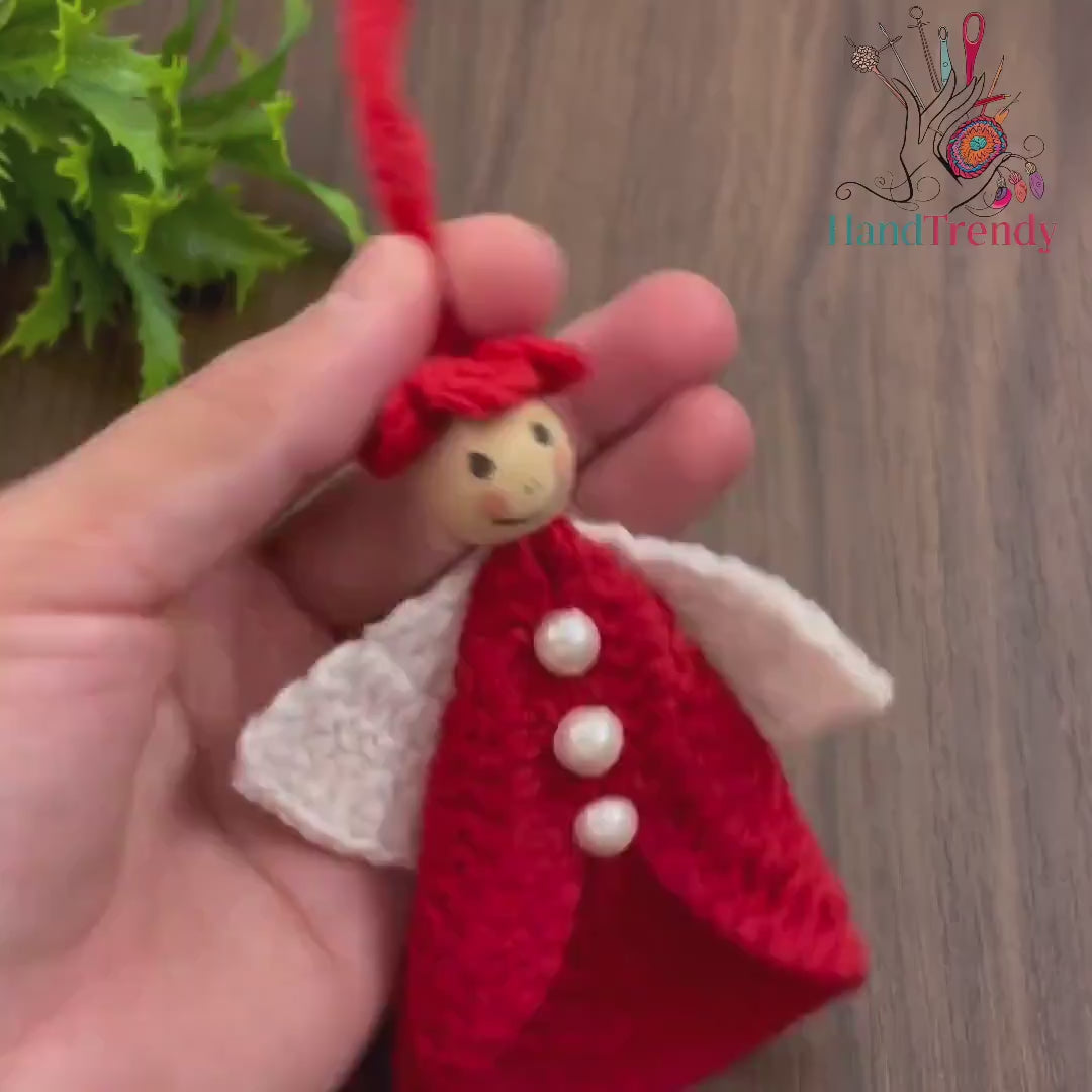 Crochet Angel Tree Topper Pattern | Guardian Angel Christmas Ornament | Handmade Xmas Angel Décor | DIY Christmas Table Decoration