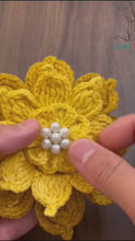 Crochet Lotus Flower Pattern PDF – 3D Layered Floral Appliqué Tutorial – Handmade Crochet Brooch or Hair Accessory