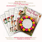 Rose Crochet Coaster Pattern PDF Floral Mug Rug Round Flower Cup Mat Tutorial