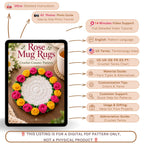 Rose Crochet Coaster Pattern PDF Floral Mug Rug Round Flower Cup Mat Tutorial