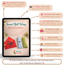 Cutlery Holder Sewing Pattern PDF Reusable Picnic Utensil Wrap Organizer Template