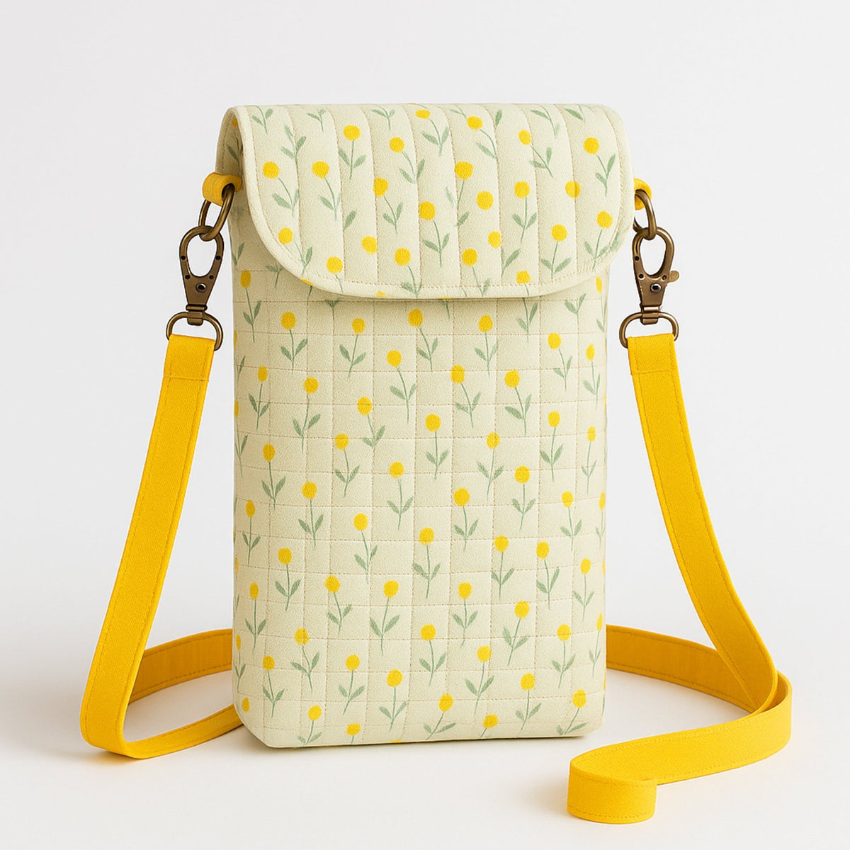 Cute Crossbody Phone Bag Sewing Pattern PDF – Easy Beginner DIY Purse with Floral Fabric - Hand Trendy