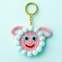 Sheep Face Crochet Keychain Pattern PDF Fluffy Round Smiley Applique Bag Charm Tutorial, English & German