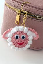 Sheep Face Crochet Keychain Pattern PDF Fluffy Round Smiley Applique Bag Charm Tutorial, English & German
