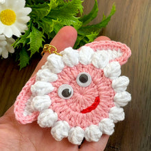 Sheep Face Crochet Keychain Pattern PDF Fluffy Round Smiley Applique Bag Charm Tutorial, English & German