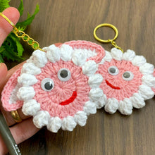 Sheep Face Crochet Keychain Pattern PDF Fluffy Round Smiley Applique Bag Charm Tutorial, English & German
