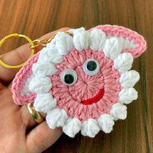 Sheep Face Crochet Keychain Pattern PDF Fluffy Round Smiley Applique Bag Charm Tutorial, English & German