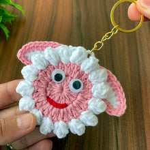Sheep Face Crochet Keychain Pattern PDF Fluffy Round Smiley Applique Bag Charm Tutorial, English & German