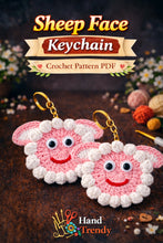 Sheep Face Crochet Keychain Pattern PDF Fluffy Round Smiley Applique Bag Charm Tutorial, English & German