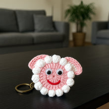 Sheep Face Crochet Keychain Pattern PDF Fluffy Round Smiley Applique Bag Charm Tutorial, English & German